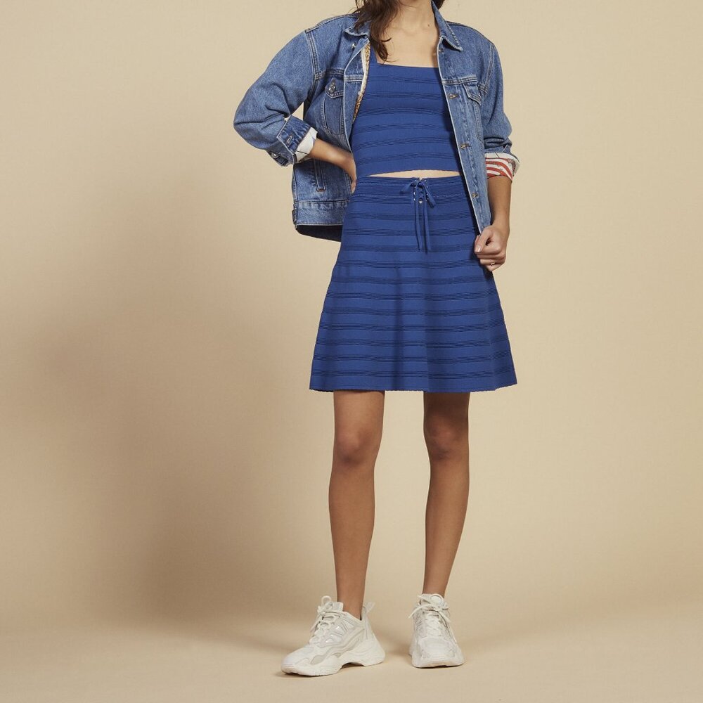 Sandro Short flared knit skirt